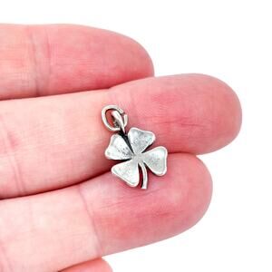 Vintage Sterling Silver 925 Four Leaf Clover Charm Pendant